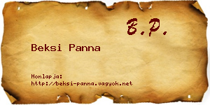 Beksi Panna névjegykártya